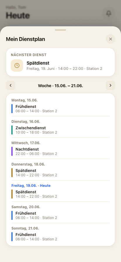 Dienstplan in der Presio-App – Schichten, Entwürfe, Veröffentlichen